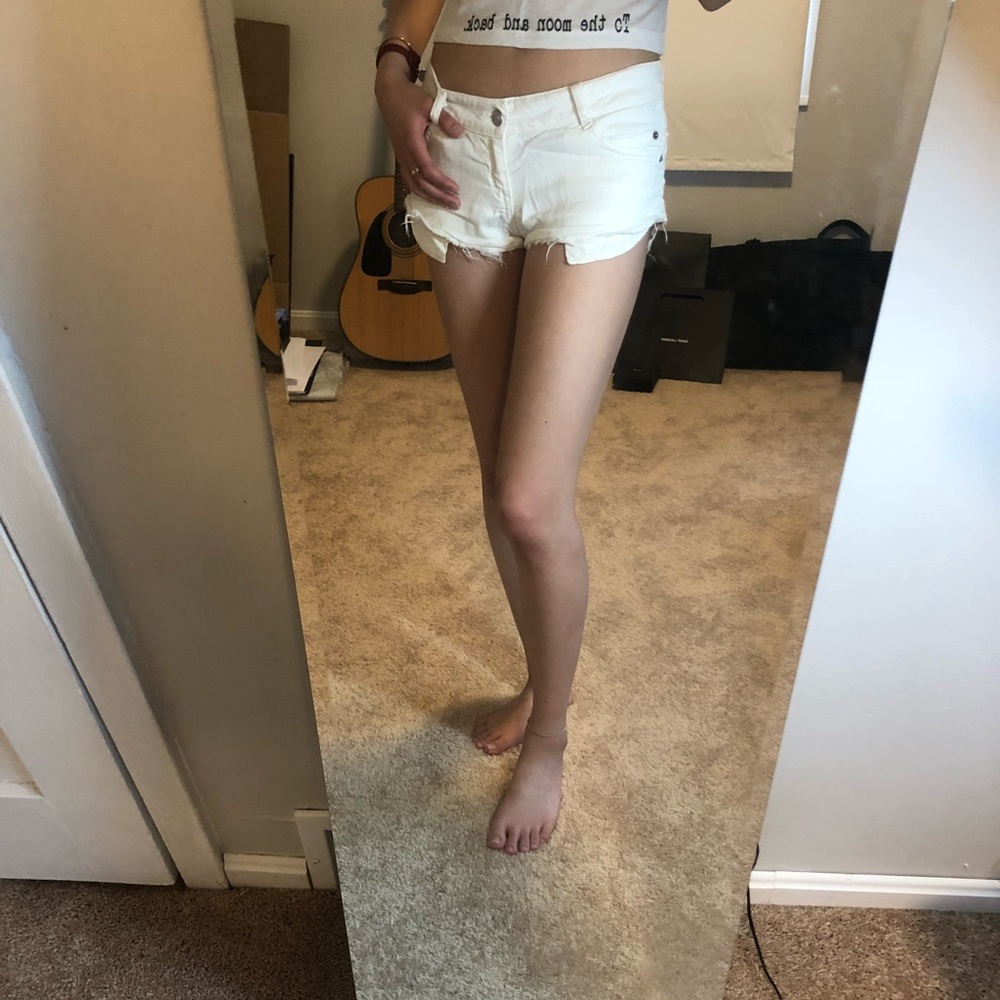 Brandt Melville White Denim Shorts